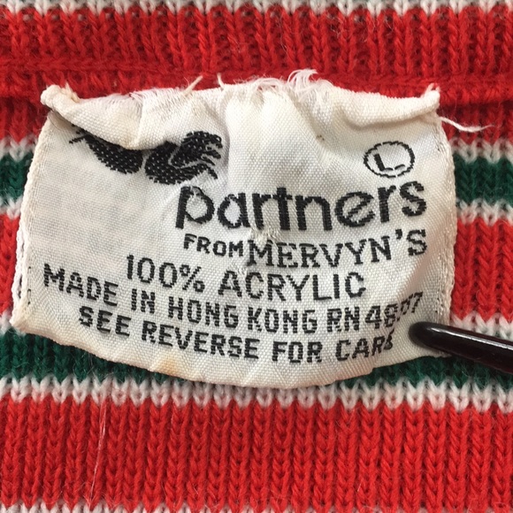 Red White and Green Striped Sweater - Picture 4 of 5